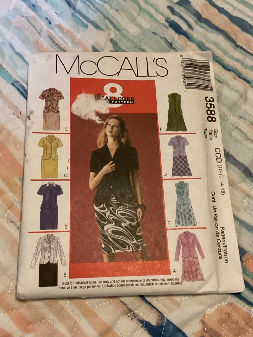 Misses/miss Petite Lined Jacket & Skirt Uncut 3588 Sewing Pattern